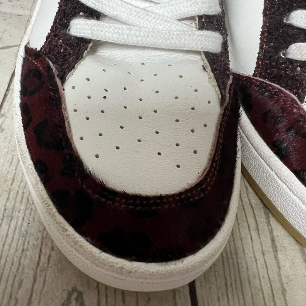 Vintage Havana Size 9 South Sneakers Wild Plum Dark Red Hair White Silver Shoes - Picture 8 of 10